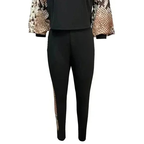 Snakeskin Pattern Skinny Pants Set - Picture 3 of 4